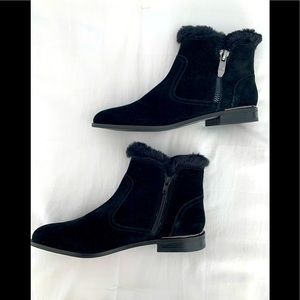 Women’s Marc Fisher Black Ankle Faux Fur Boots